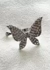 Gümüş Renk Kelebek Figürlü Taşlı Ear Cuff
