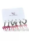 Gümüş Renk Kurdele Figürlü 6lı YSX Küpe Set