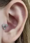 Gümüş Renk Kurdele Figürlü Çelik Tragus/Kıkırdak Küpe/Piercing (Tek)