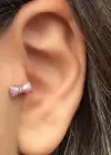 Gümüş Renk Kurdele Figürlü Çelik Tragus/Kıkırdak Küpe/Piercing (Tek)