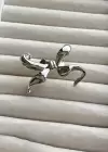 Gümüş Renk Kurdele Figürlü Kulak Aksesuar (Tek)