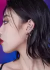 Gümüş Renk Kurdele Figürlü Taş Detaylı Ear Cuff (Tek)