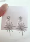 Gümüş Renk Kutup Yıldızı Detaylı Küpe (Çift)