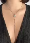 Gümüş Renk Kuzey Yıldız Figürlü Taşlı Y Kolye