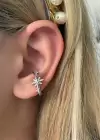 Gümüş Renk Kuzey Yıldızı Figürlü Çelik Ear Cuff (Tek)