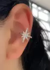 Gümüş Renk Kuzey Yıldızı Figürlü Ear Cuff Küpe (Tek)