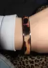 Gümüş Renk Leopar Desenli Çelik Kelepçe Bileklik