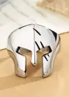 Gümüş Renk Maske Figürlü Ayarlanabilir Çelik Erkek Yüzük