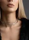Gümüş Renk Metal Choker Kolye