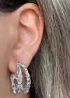 Gümüş Renk Metal Halka Küpe (Çift)