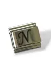 Gümüş Renk N Harf Çelik Nomination Charm (Tek)