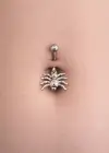 Gümüş Renk Örümcek Figürlü Cerrahi Çelik Göbek Piercing