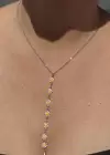 Gümüş Renk Papatya Figürlü Çelik Y Kolye
