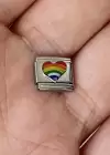 Gümüş Renk Renkli Kalp Figürlü Çelik Nomination Charm (Tek)