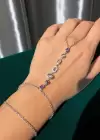 Gümüş Renk Renkli Taş Detaylı Çelik Şahmeran