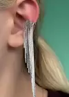 Gümüş Renk Sallantılı Ear Cuff (Tek)