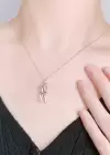 Gümüş Renk Sarılan Çelik Çift Kolyesi