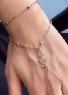 Gümüş Renk Sol Anahtarı Figürlü Taş Detaylı Çelik Şahmeran