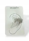 Gümüş Renk Taş Detaylı 14K Altın Kaplama TX Ear Cuff (Tek)
