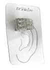 Gümüş Renk Taş Detaylı 14K Altın Kaplama TX Ear Cuff (Tek)