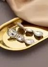Gümüş Renk Taş Detaylı Abiye Küpe (Çift)
