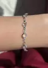 Gümüş Renk Taş Detaylı Çelik Bileklik