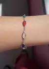 Gümüş Renk Taş Detaylı Çelik Bileklik