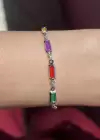 Gümüş Renk Taş Detaylı Çelik Bileklik