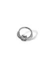 Gümüş Renk Taş Detaylı Çelik Halka Tragus/Kıkırdak Küpe/Piercing (Tek)