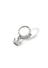 Gümüş Renk Taş Detaylı Çelik Halka Tragus/Kıkırdak Küpe/Piercing (Tek)