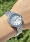 Gümüş Renk Taş Detaylı Çelik Kordonlu Kadın Saat