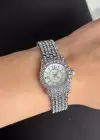 Gümüş Renk Taş Detaylı Çelik Kordonlu Kadın Saat