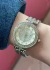 Gümüş Renk Taş Detaylı Çelik Kordonlu Kadın Saat