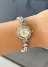 Gümüş Renk Taş Detaylı Çelik Kordonlu Kadın Saat