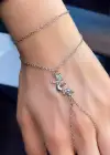 Gümüş Renk Taş Detaylı Çelik Şahmeran