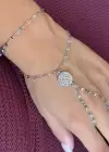 Gümüş Renk Taş Detaylı Çelik Şahmeran