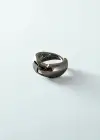 Gümüş Renk Taş Detaylı Çelik Tragus/Kıkırdak Küpe/Piercing (Tek)