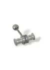 Gümüş Renk Taş Detaylı Çelik Tragus/Kıkırdak Küpe/Piercing (Tek)