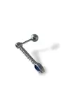 Gümüş Renk Taş Detaylı Çelik Tragus/Kıkırdak Küpe/Piercing (Tek)