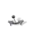 Gümüş Renk Taş Detaylı Çelik Tragus/Kıkırdak Küpe/Piercing (Tek)