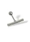 Gümüş Renk Taş Detaylı Çelik Tragus/Kıkırdak Küpe/Piercing (Tek)
