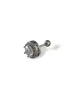 Gümüş Renk Taş Detaylı Çelik Tragus/Kıkırdak Küpe/Piercing (Tek)