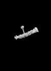 Gümüş Renk Taş Detaylı Çelik Tragus/Kıkırdak Küpe/Piercing (Tek)