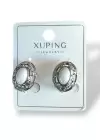 Gümüş Renk Taş Detaylı Çelik Xuping Küpe (Çift)