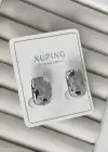 Gümüş Renk Taş Detaylı Çelik Xuping Küpe (Çift)