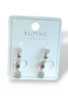 Gümüş Renk Taş Detaylı Çelik Xuping Küpe (Çift)