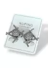 Gümüş Renk Taş Detaylı Çelik Xuping Küpe (Çift)