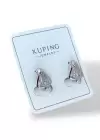 Gümüş Renk Taş Detaylı Çelik Xupıng Küpe (Çift)