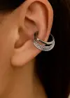 Gümüş Renk Taş Detaylı Ear Cuff (Tek)