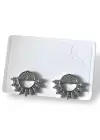 Gümüş Renk Taş Detaylı Metal Küpe (Çift)